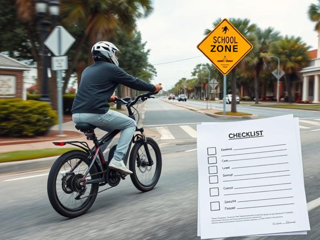 bicycle legal sppeding in school zone checklist